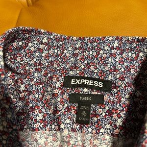 Mens Express dress shirt (classic fit)(XL)(floral)